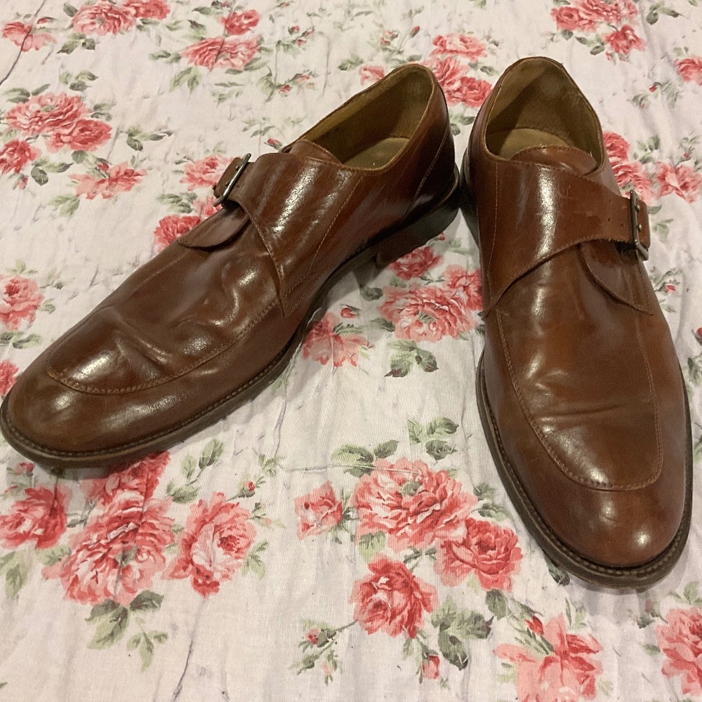 Johnston & Murphy Handcrafted in Italy 15-0298 Tan Leather Monk Strap Oxford 12